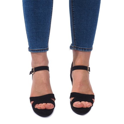 Keilsandalen C-012 Schwarz 2