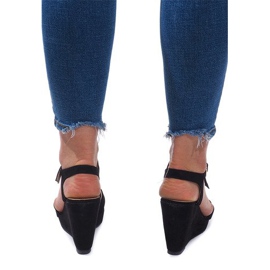 Keilsandalen C-012 Schwarz 1