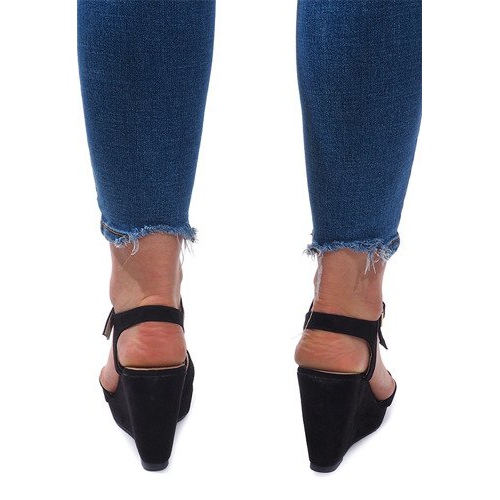 Keilsandalen C-012 Schwarz 1