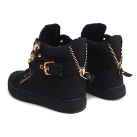 Gesteppte High-Top-Sneaker R-35 Schwarz 2