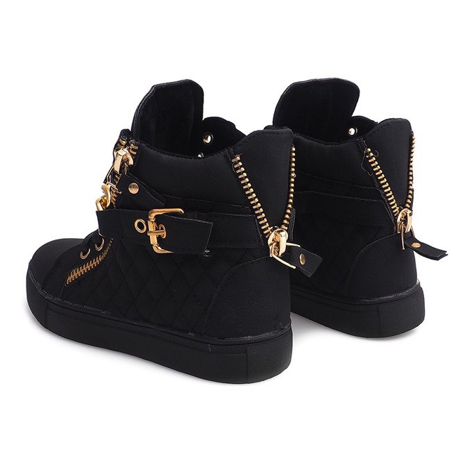 Gesteppte High-Top-Sneaker R-35 Schwarz 2