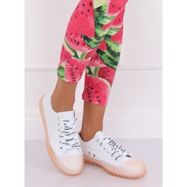 Weiße und rosafarbene Damensneaker B111-2 WEISS / PINK 1