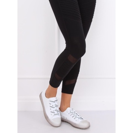 Weiße und graue Damensneaker B111-2 WEISS / GRAU 1