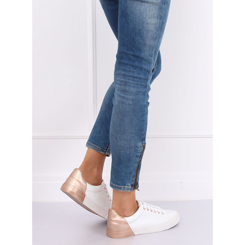 Damen Sneakers in Weiß und Champagner A88-29 W-CHAMPAGNE mehrfarbig 1