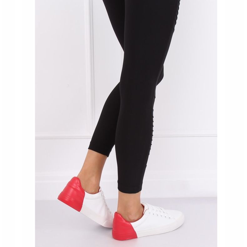 Damen Sneakers weiß und rot A88-29 W-RED 2