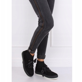 Schwarz CH-95 Schwarze Knöchel-Sneaker 1