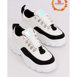Schwarz-weiße Schuhe mit hohen Sohlen PF5329 Schwarz 1
