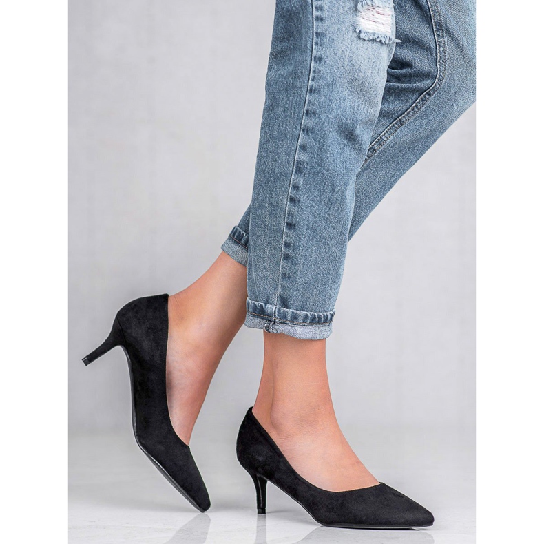Ideal Shoes Bequeme Pumps auf einer Nadel schwarz 1