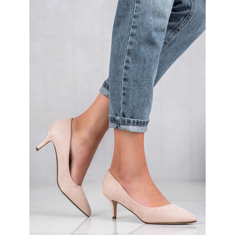 Ideal Shoes Bequeme Pumps auf einer Nadel braun 2