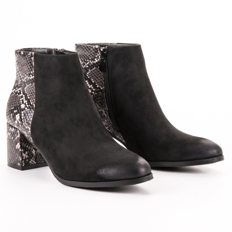 Vinceza Stiefel mit Animal-Print schwarz gelb 1
