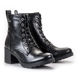 VINCEZA Schwarze Schnürstiefel 2