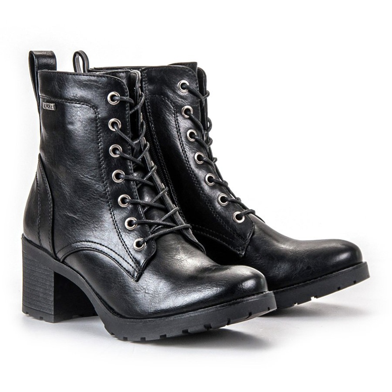VINCEZA Schwarze Schnürstiefel 2