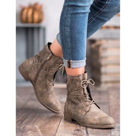 Groto Gogo Modische gebundene Stiefel grün 1