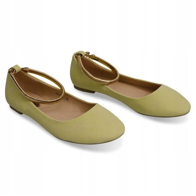 Ballerinas Schöne Dekoration am Knöchel A607 Gelb 1