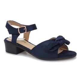 Marineblaue Sandalen mit hohen Absätzen von Noemia 1