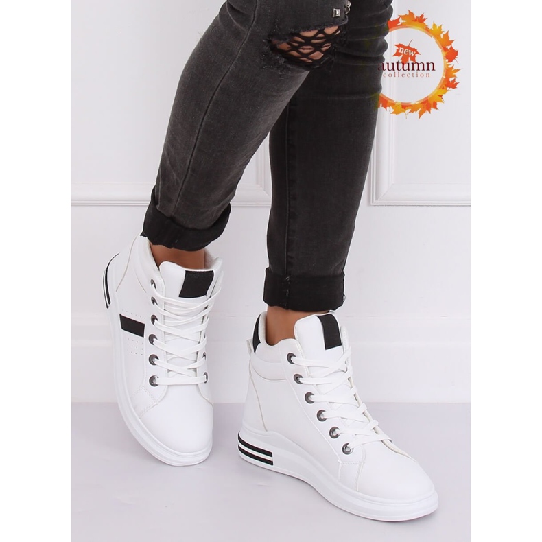 Weiße CB-19078 WEISS / SCHWARZE Turnschuhe 1