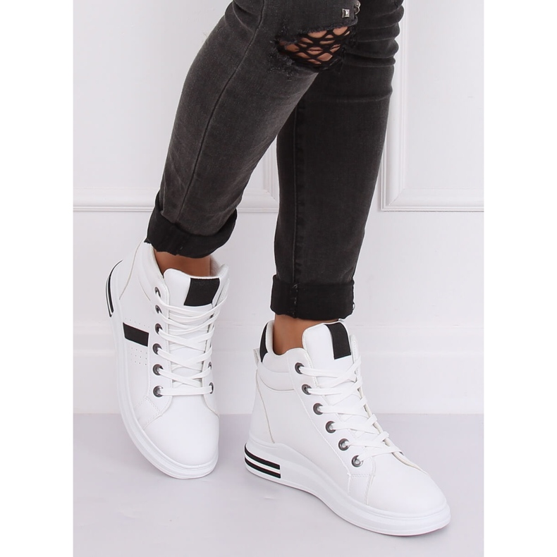 Weiße CB-19078 WEISS / SCHWARZE Turnschuhe 2