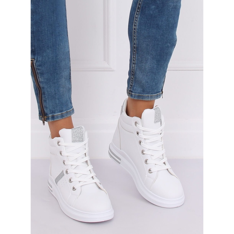 Weiße CB-19078 WHITE / SILBER Sneakers 1