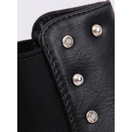 Schwarze Chelsea-Boots mit schwarzen Nieten HQ927 Black 2