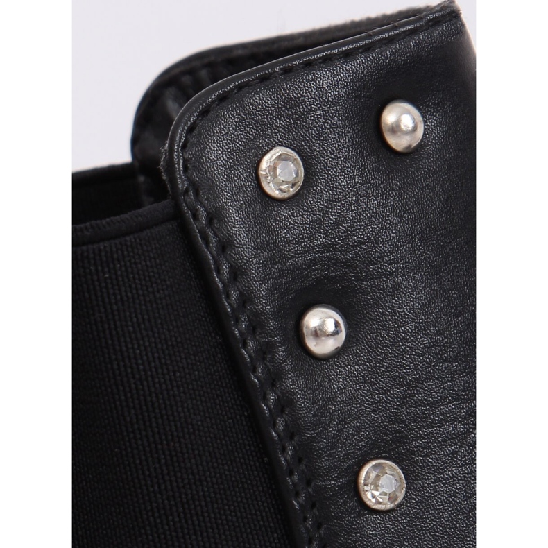 Schwarze Chelsea-Boots mit schwarzen Nieten HQ927 Black 2