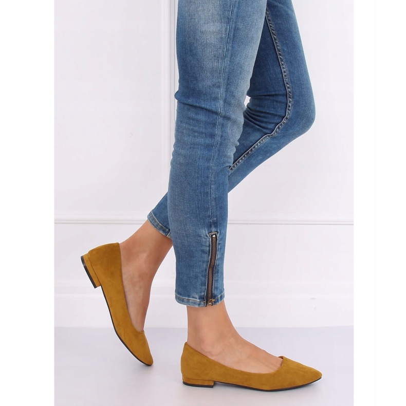 Gelb RC-76 Gelbe Ballerinas mit Mandelzehen 1