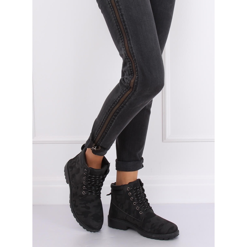 Timber Boots für Damen Camo W-3033 Blackcamuflage schwarz 1