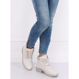 Graue Holzstiefel für Damen W-3033 Grau 1