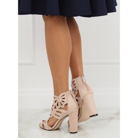 Beige durchbrochene Stiefel AT-0657-L Nude II-GAT 2