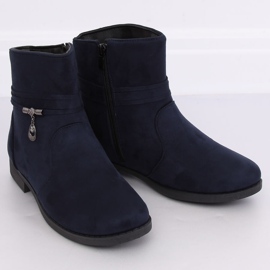 Marineblaue Damen Wildlederstiefel MP-53 Blue 1