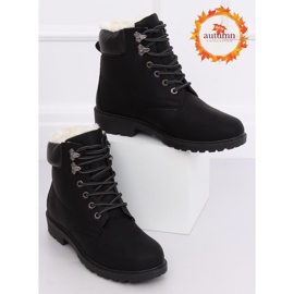 Schwarze isolierte Holzstiefel für Damen 1121-PA Black 1