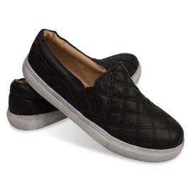Gesteppte Slip On 9033 Schwarze Slip-On Sneakers 1