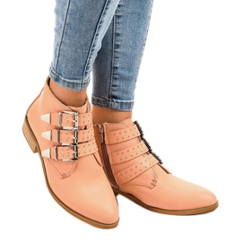 Rosa Stiefel mit A-263 Reißverschlussschnalle 1