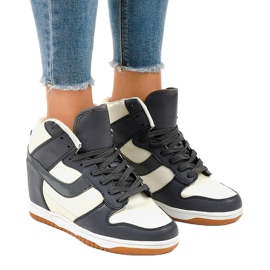 Beige Sneakers mit Schnür-Wedges 0056-2 1