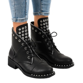 Schwarze Damenstiefel mit Reißverschluss BH132-KB 1