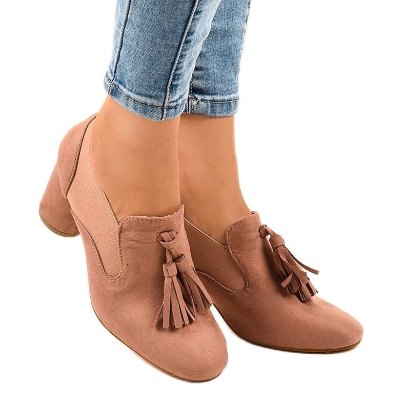 Pinke Wildleder-Pumps am LL-97P-Pfosten rosa 1