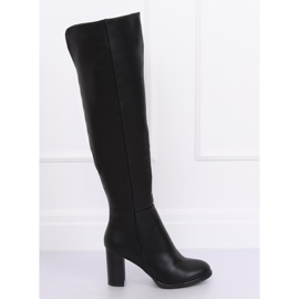 Overknee-Stiefel on the post black F128 Black schwarz 1