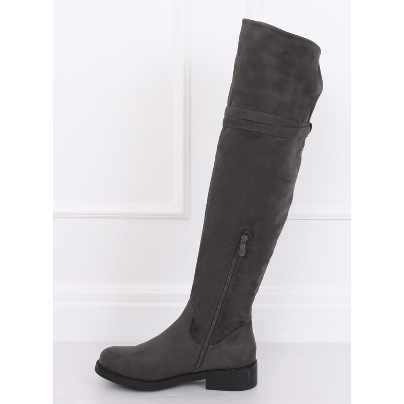Overknee-Stiefel grau SU-2850 Grey 1