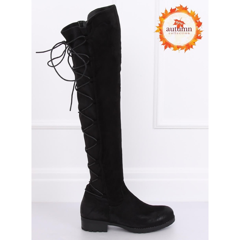 Black F2020 Schwarze Reitstiefel mit flexiblem Obermaterial 1