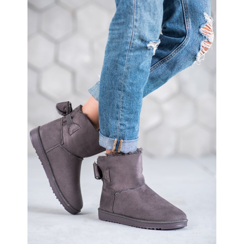 Graues Mukluki mit Schleife 1