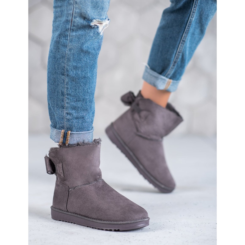 Graues Mukluki mit Schleife 2