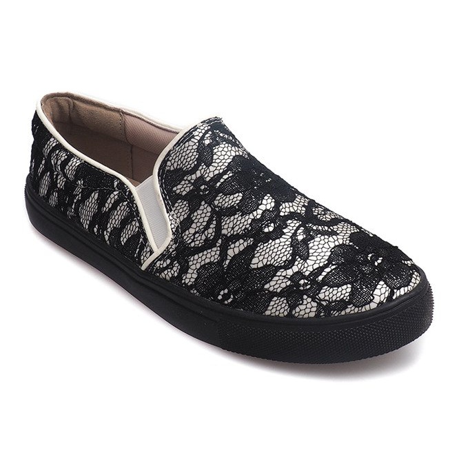 Slip Sneakers Slip Lace Q10 Weiß schwarz 1