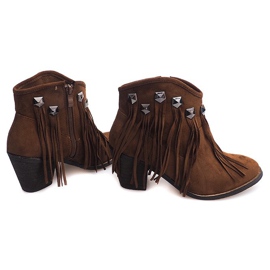 Kombinierte Stiefel Fringe Boho 99-105 Camel braun 1