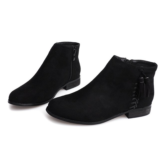 Wildleder Booties Boho 99-8 Schwarz 1
