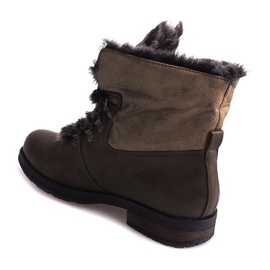 Warme Stiefel Jodhpurstiefel Pelz X467 Grün mehrfarbig 1