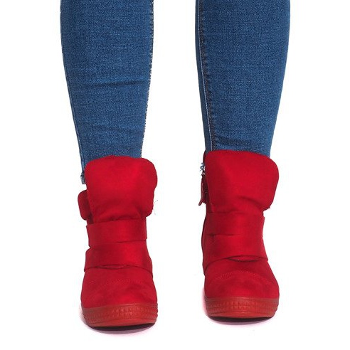 Keil Turnschuhe mit Klettverschluss 1703 Rot 1