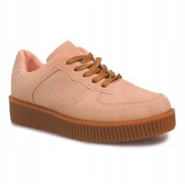 Creepers Stiefel auf der nackten Plattform HBK1015 beige 1