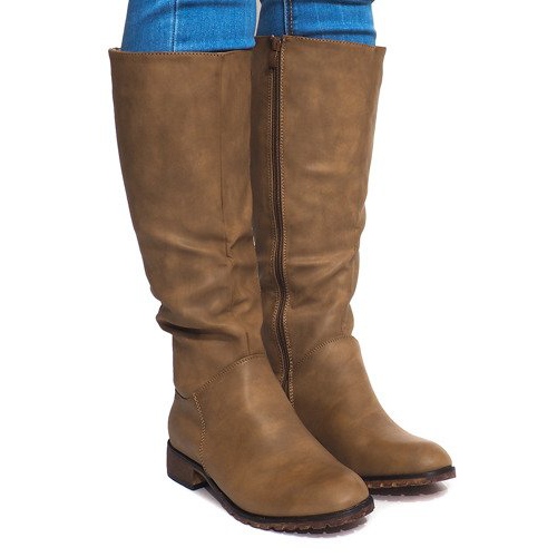 Hohe warme Stiefel BL2830 Khaki grün 1