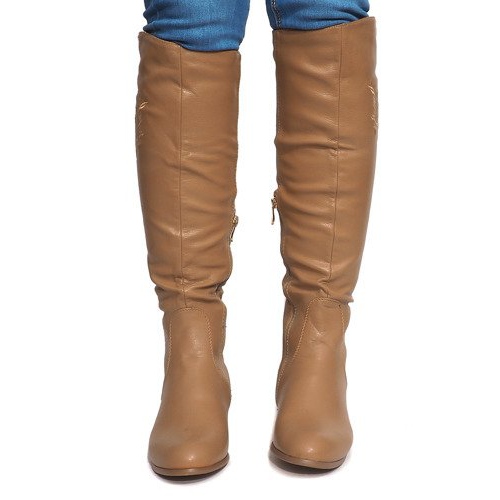 Hohe isolierte Stiefel X453-14 Beige 2