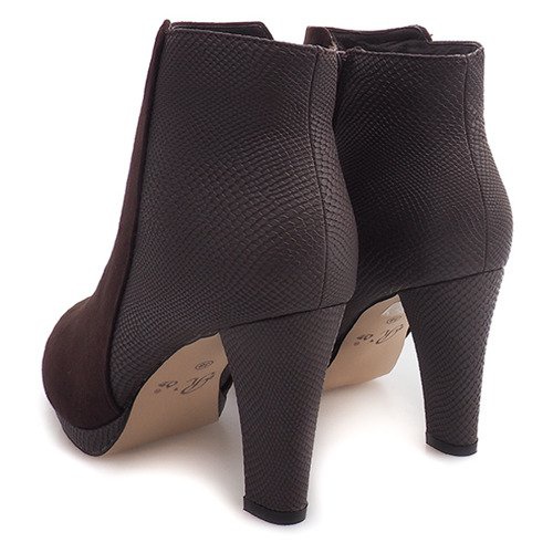 Warme Stiefel auf einem Absatz 1163B-GA Braun 2