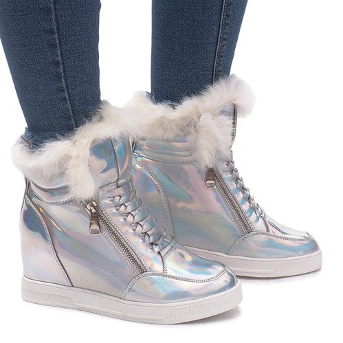 Warme R-99 Silberne Turnschuhe grau 1